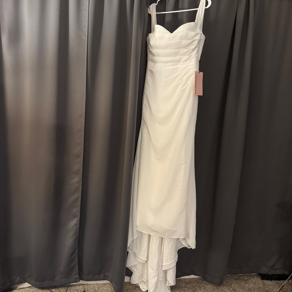Kissprom White Wedding Dress Sweetheart Ruched Bridal Gown Size 2 NWT